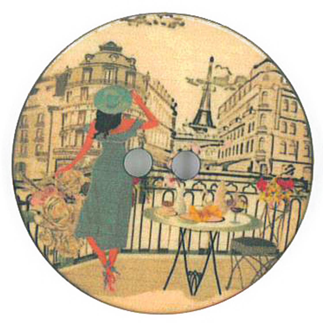 BOTÓN ESTAMPADO GRANDE PARIS VINTAGE TALLA 70 (44MM)